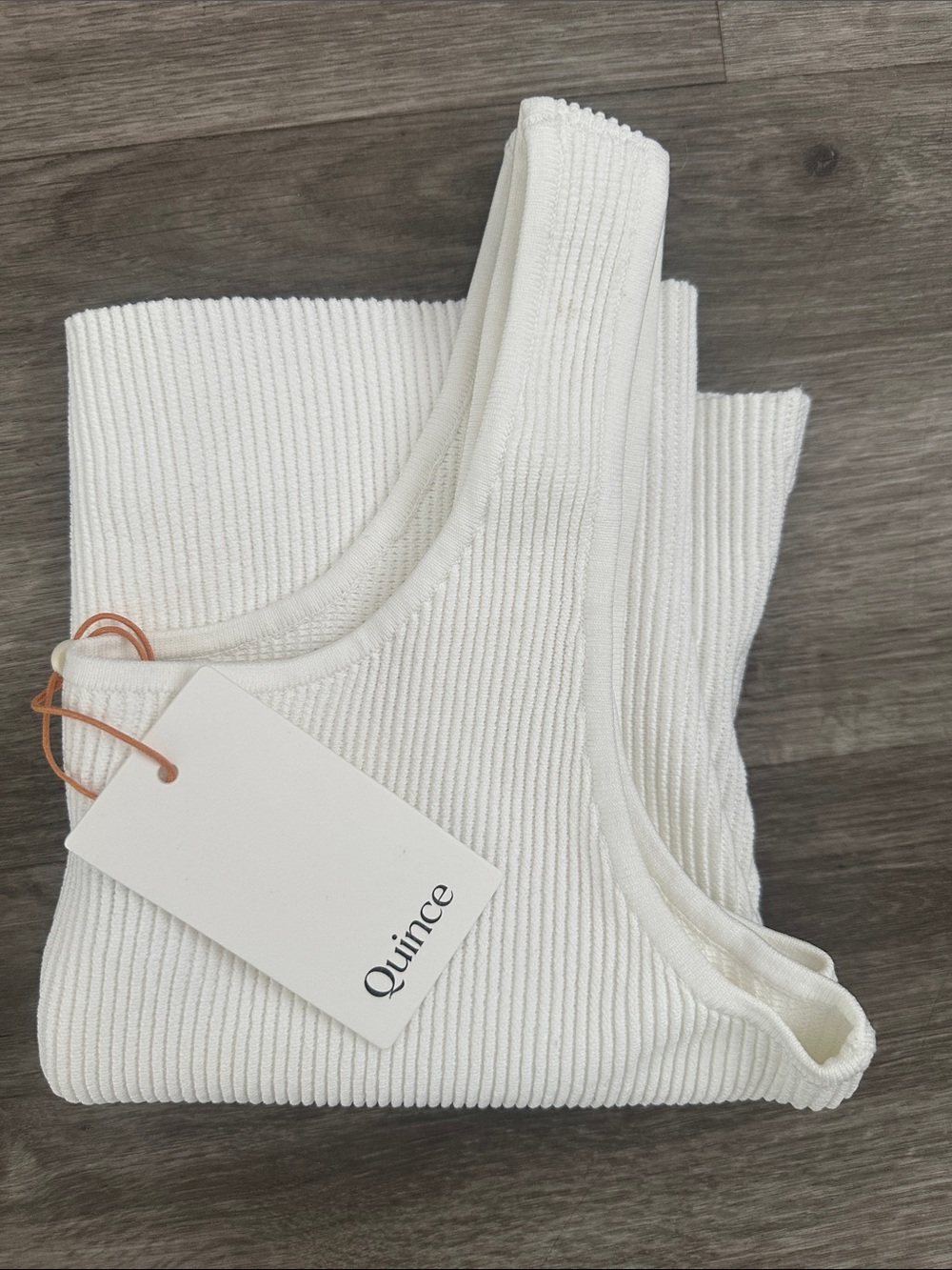 Quince Cropped Square Neck Ribbed Knit Tank Large - Picture 5 of 5